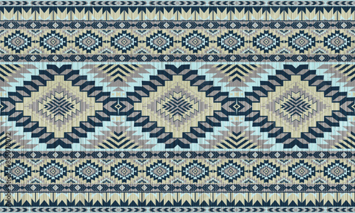 American tribal ethnic native pattern.Traditional Navajo,Aztec,Apache,Southwest and Mexican style fabric pattern.Abstract vector motifs pattern.For fabric,clothing,blanket,carpet,woven,wrap,decoration