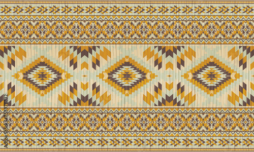 American tribal ethnic native pattern.Traditional Navajo,Aztec,Apache,Southwest and Mexican style fabric pattern.Abstract vector motifs pattern.For fabric,clothing,blanket,carpet,woven,wrap,decoration