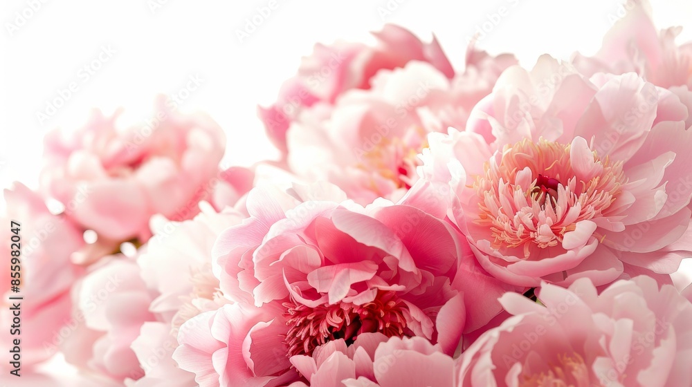 Isolated pink Peony in full bloom, isolated on white Isolated pink Peony in full bloom, isolated on white