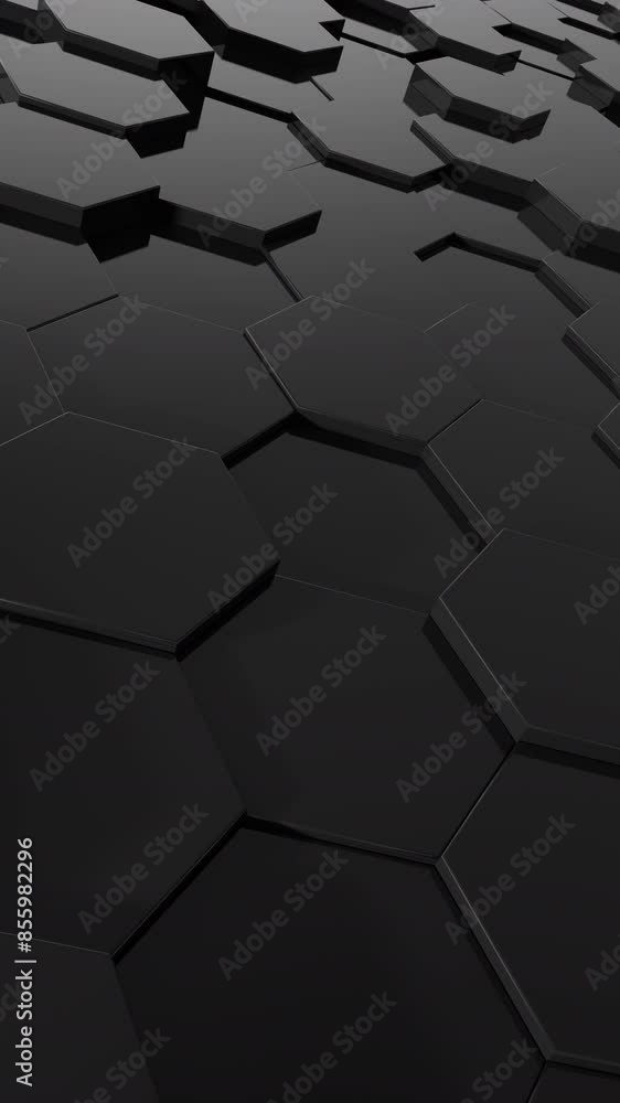3d abstract black vertical animation background. Abstract dark hexagon mosaic looping animation wall. 3d rendering not AI 3d abstract black vertical animation background. Abstract dark hexagon mosaic looping animation wall. 3d rendering not AI