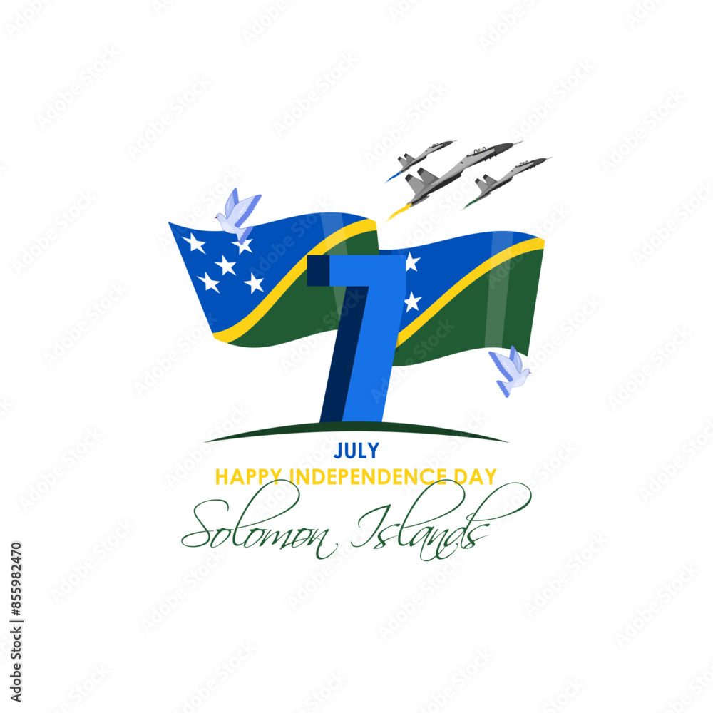 Vector illustration of Solomon Islands Independence Day social media feed template Vector illustration of Solomon Islands Independence Day social media feed template