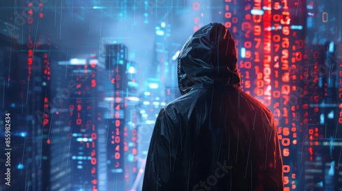 Digital hacker and cyber attack concept of a fraudster © Maxim Borbut