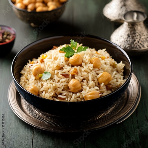 Indian cuisine food Chickpea pulao also known as chana pulao or pulav