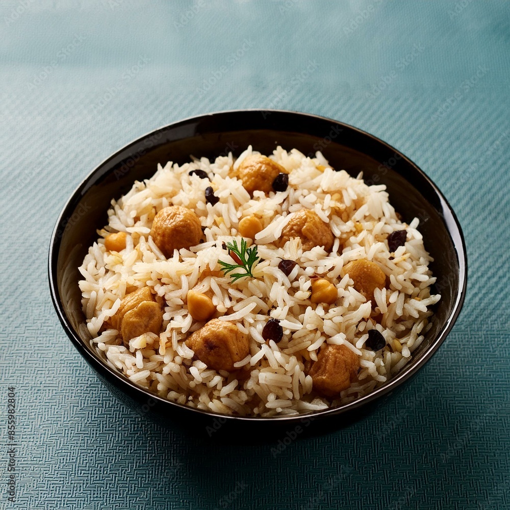 Indian cuisine food Chickpea pulao also known as chana pulao or pulav Indian cuisine food Chickpea pulao also known as chana pulao or pulav