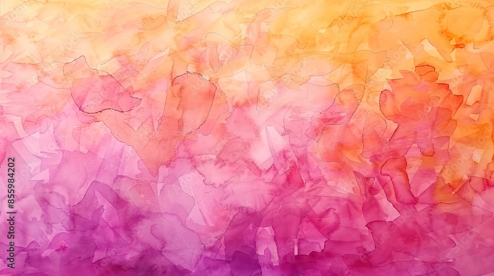 Fototapeta premium Abstract gradient watercolor, warm and cool blend, dynamic art