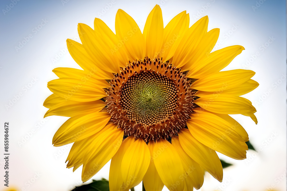 Fototapeta premium Sunflower white background 