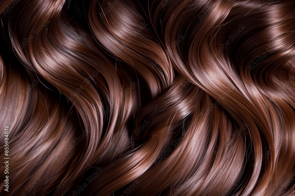 Close-Up Luxurious Wavy Brown Hair Texture. Close-up of luxurious wavy brown hair suitable for beauty and fashion use. Close-Up Luxurious Wavy Brown Hair Texture. Close-up of luxurious wavy brown hair suitable for beauty and fashion use.