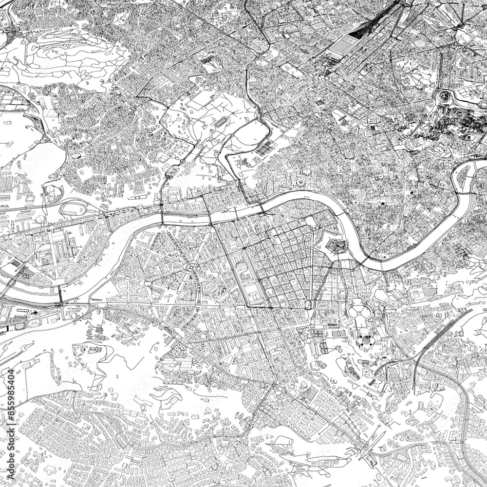 Naklejka premium 3D illustration of city and urban in Rome Italy