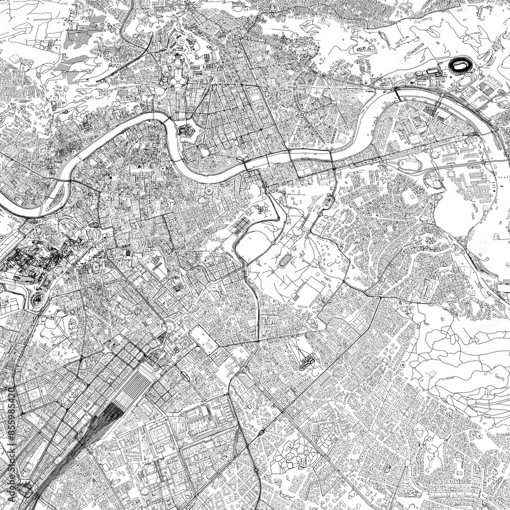 Fototapeta premium 3D illustration of city and urban in Rome Italy