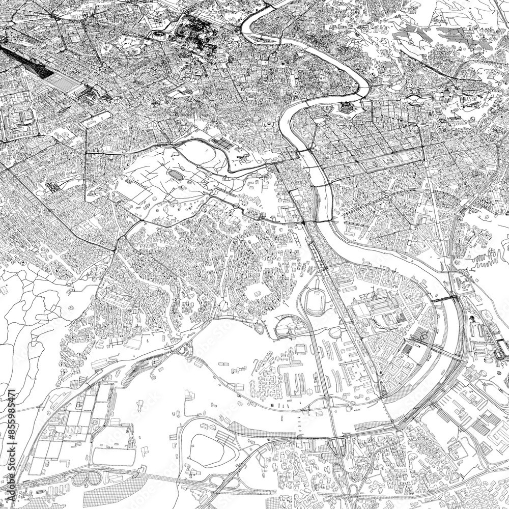 Fototapeta premium 3D illustration of city and urban in Rome Italy
