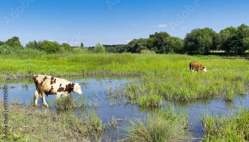 blurred background, trampled, farmland, countryside, lake, livestock, domestic, graze, outdoors, shepherd, tree, sky, group, day, view, cloud, animal, cow, grass, horse, nature, farm, landscape, grazi photo
