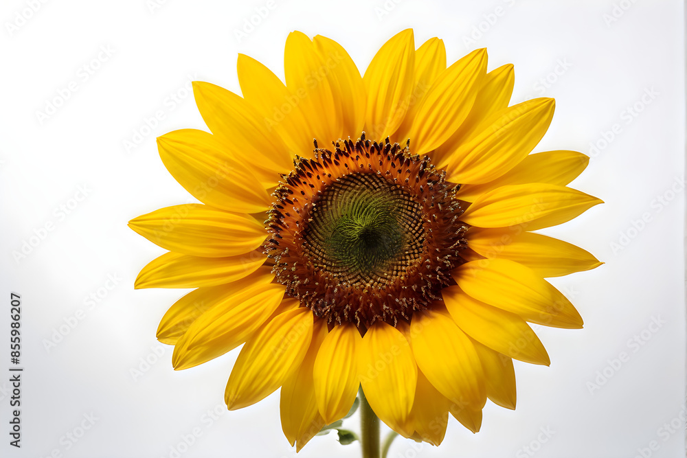 Fototapeta premium Sunflower white background 
