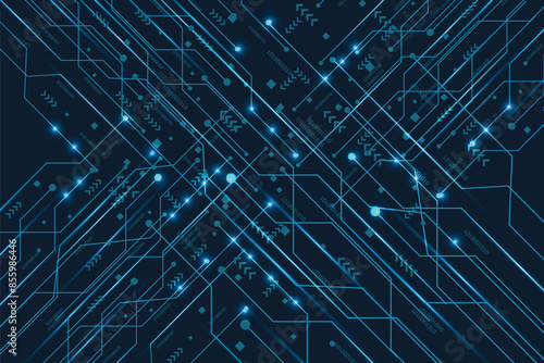 Artificial Intelligence chipset on circuit board in futuristic concept