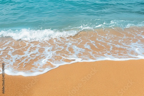 Stunning summer sea scene with sandy beach and clear blue sea