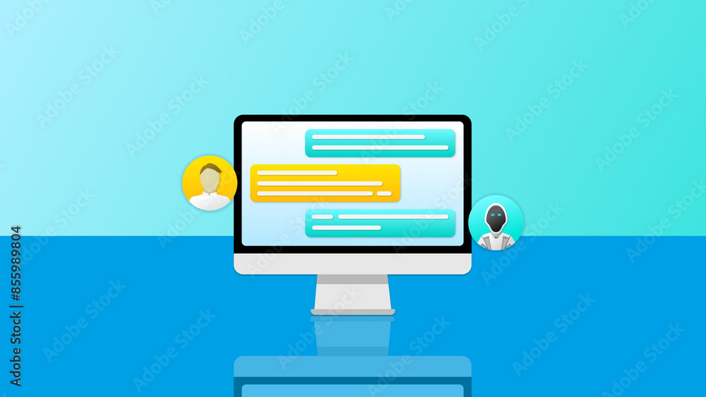 Conversation avec un chatbot IA sur un ordinateur Conversation avec un chatbot IA sur un ordinateur
