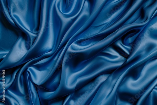 Wallpaper Mural An abstract background with a smooth silk fabric texture of a luxurious blue color Torontodigital.ca