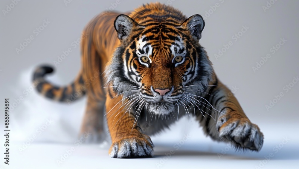 Fototapeta premium A Majestic Bengal Tiger Stalking its Prey