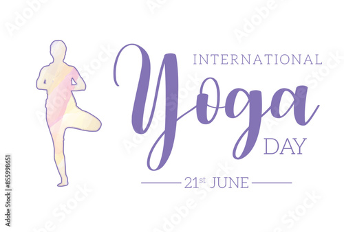 international yoga day celebrated on june 21st banner design for social media or corporate , white background