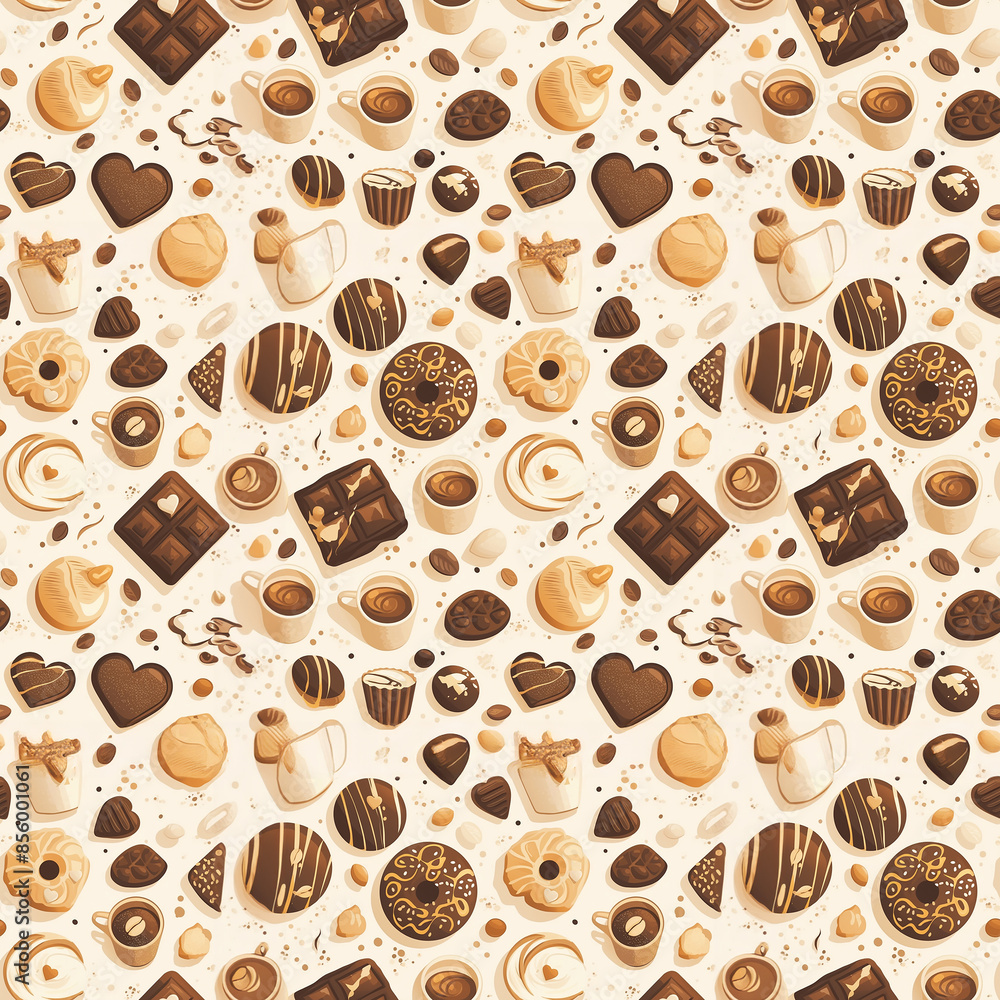 Chocolate and coffee pattern Chocolate and coffee pattern