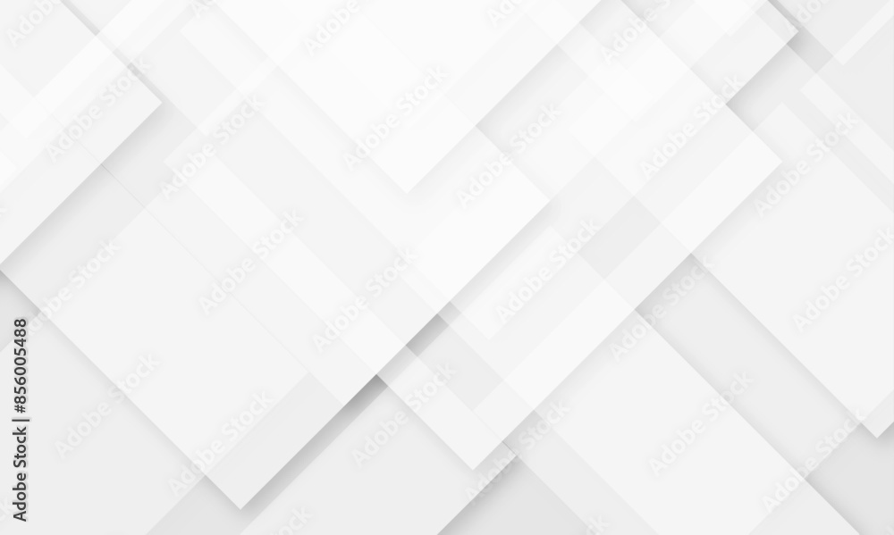 White and gray square technology modern background. Abstract white and grey color geometric background with copy space. Design for cover, poster, brochure, banner, wallpaper design.