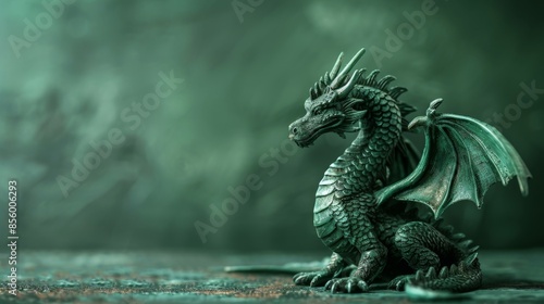Majestic Green Dragon Figurine - Generative AI