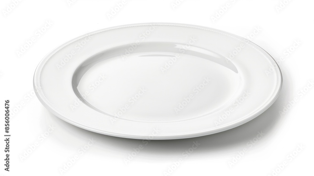 White Plate. Empty Clean Dish for Single Dinner Setting on White Background White Plate. Empty Clean Dish for Single Dinner Setting on White Background