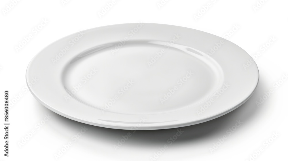 White Plate. Empty Dinner Dish Isolated on Clean White Background White Plate. Empty Dinner Dish Isolated on Clean White Background