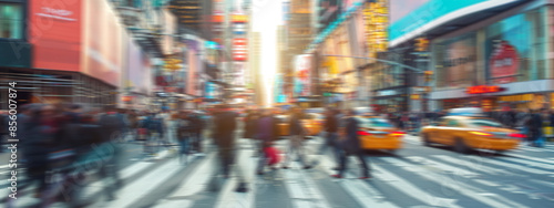 Wallpaper Mural New York city, Manhattan. Bussy streets, traffic, crowd. Motion blur background banner. Generative Ai Torontodigital.ca