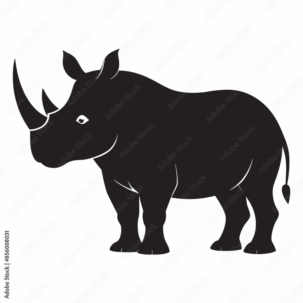Fototapeta premium rhino silhouette isolated on white