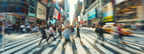 Wallpaper Mural New York city, Manhattan. Bussy streets, traffic, crowd. Motion blur background banner. Generative Ai Torontodigital.ca