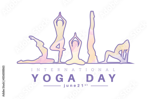 international yoga day celebrated on june 21st banner design for social media or corporate , white background