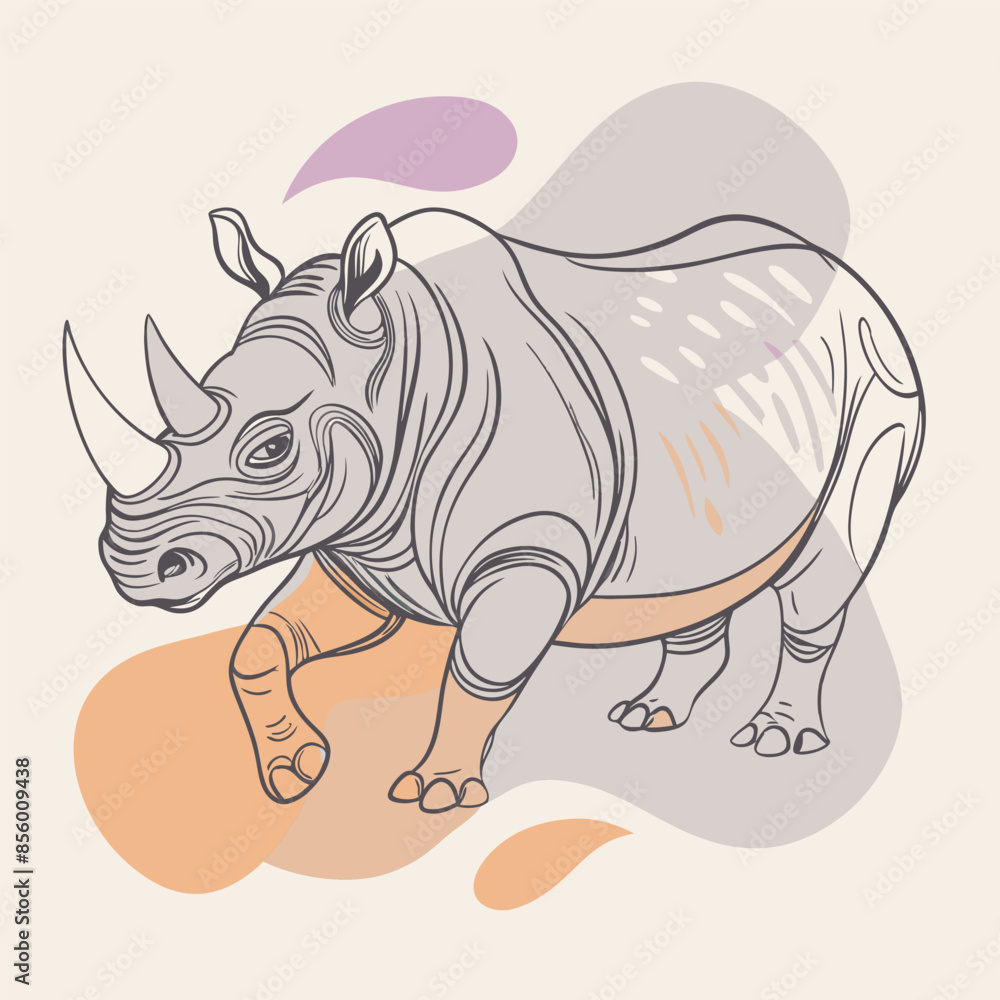 Obraz premium rhino cartoon page
