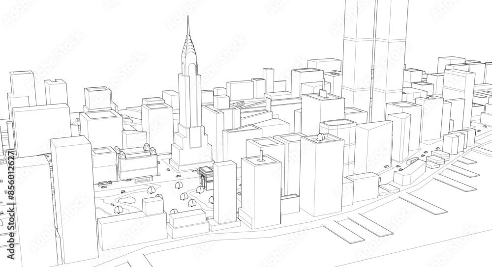 modern city metropolis 3D rendering modern city metropolis 3D rendering