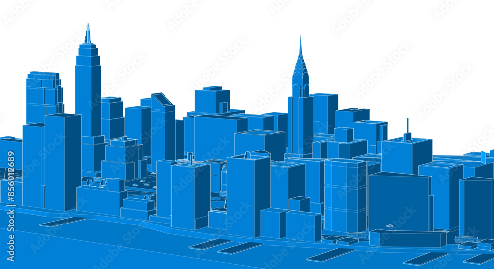 Fototapeta premium modern city metropolis 3D rendering