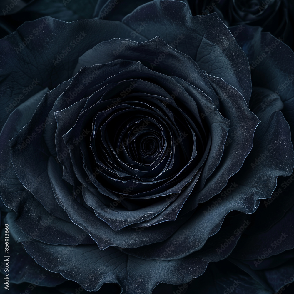 Obraz premium Vibrant Macro Shot of an Dark Rose in Full Bloom, Close-Up View of black flower