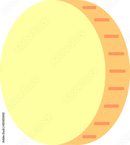 옆으로 서있는 노란색 동전