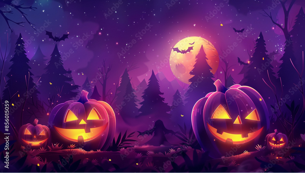 Halloween night background with pumpkins and dark forest and twinkling lights. Happy Halloween.
The concept of Halloween Day with copy space Halloween night background with pumpkins and dark forest and twinkling lights. Happy Halloween.
The concept of Halloween Day with copy space