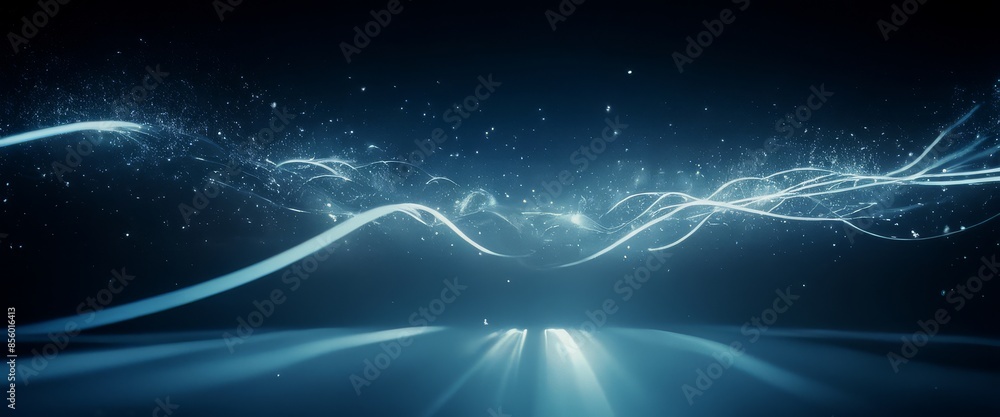 Dynamic abstract composition streaks of white and icy Dynamic abstract composition streaks of white and icy