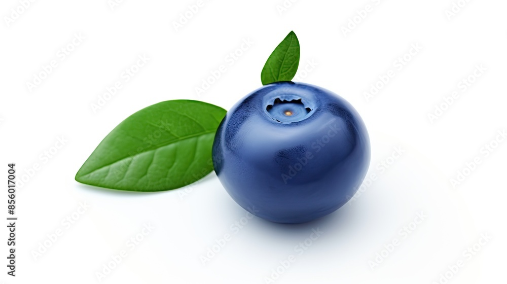 A fresh, plump blueberry isolated on a white background. The blueberry is perfectly ripe and has a natural, glossy sheen. A fresh, plump blueberry isolated on a white background. The blueberry is perfectly ripe and has a natural, glossy sheen.