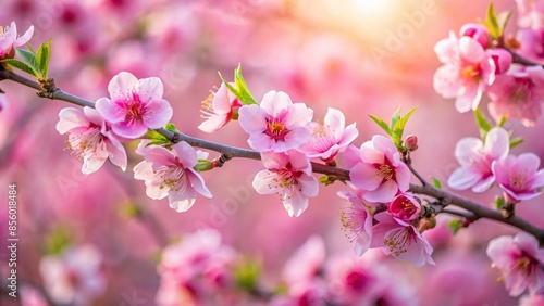 Korea flower a peach blossom , peach blossom, Korean flower, pink petals, spring bloom, cherry blossom, delicate, beauty © sompong