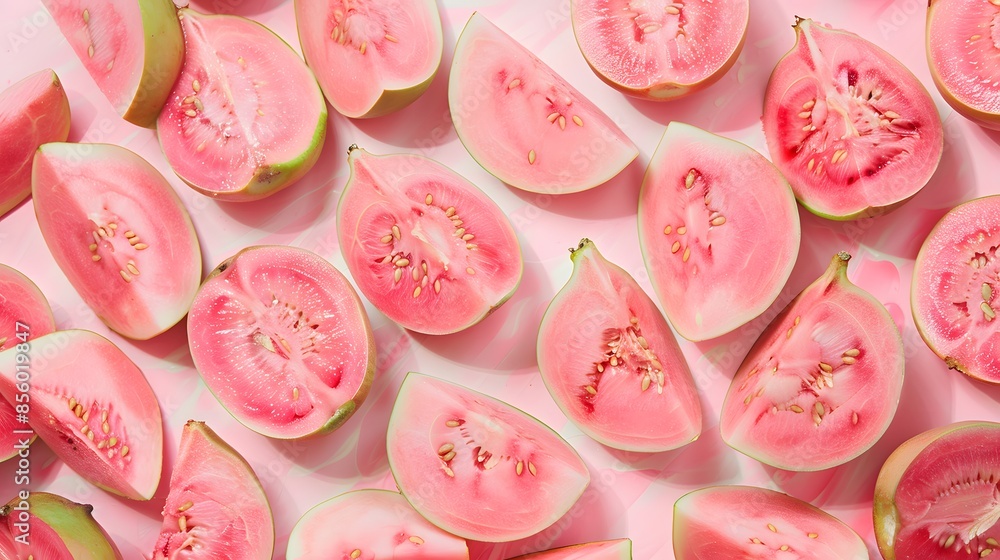 custom made wallpaper toronto digitalSlices of pink guava as background.