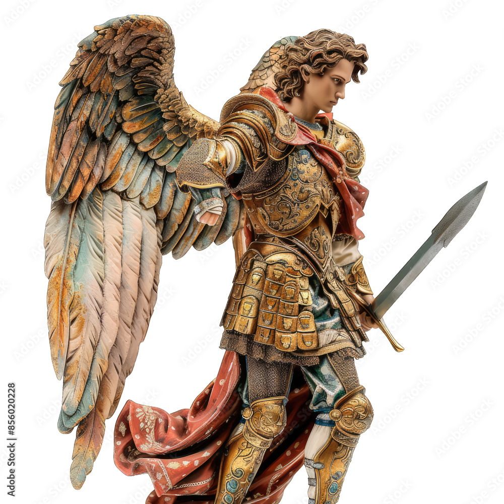 Obraz premium archangel michael isolated on white background
