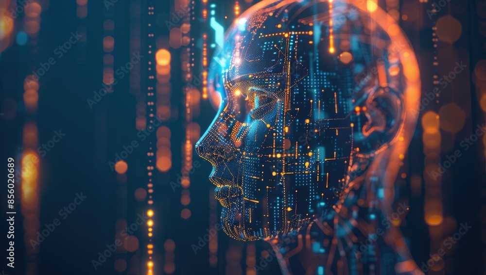 Fototapeta premium Digital Humanoid Abstract Portrait
