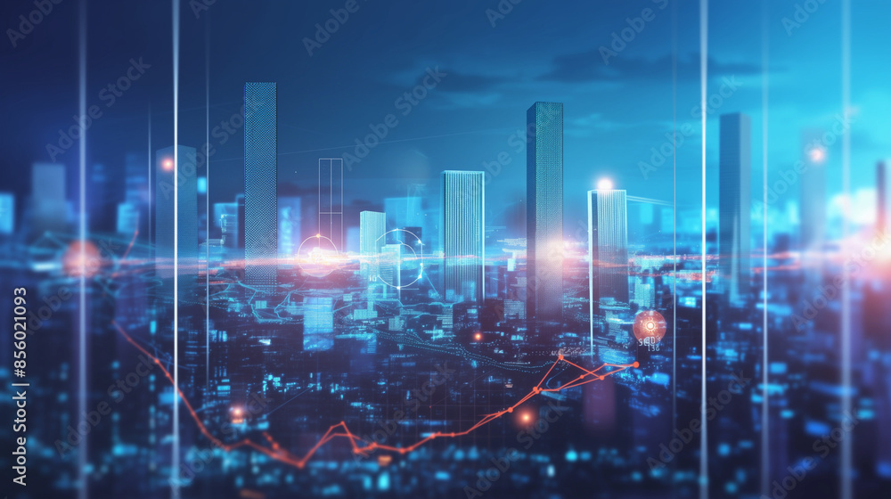 Fototapeta premium Background of technology charts