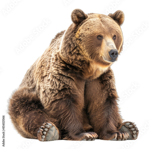 Wallpaper Mural brown bear isolated on white Torontodigital.ca