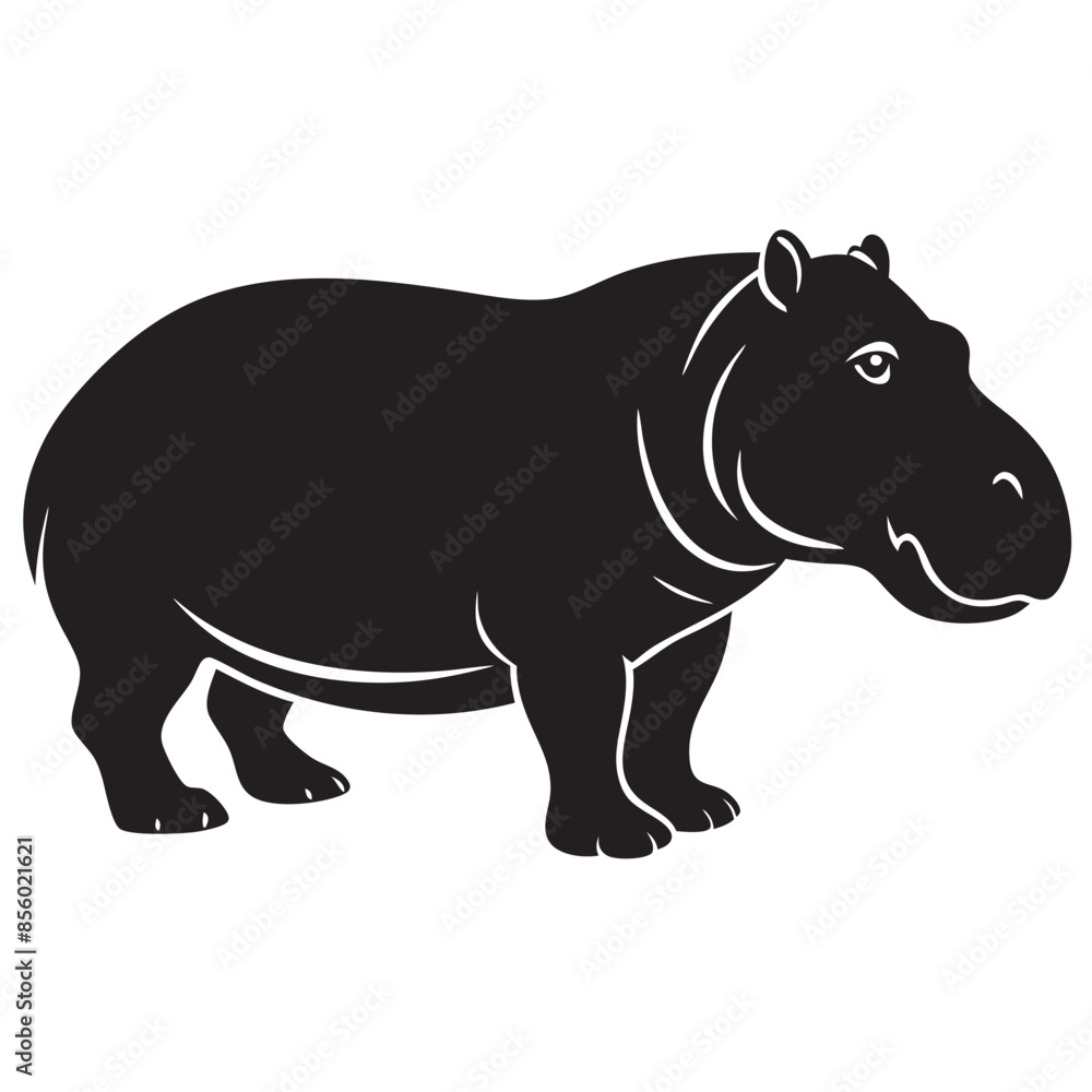 Fototapeta premium illustration of a hippopotamus