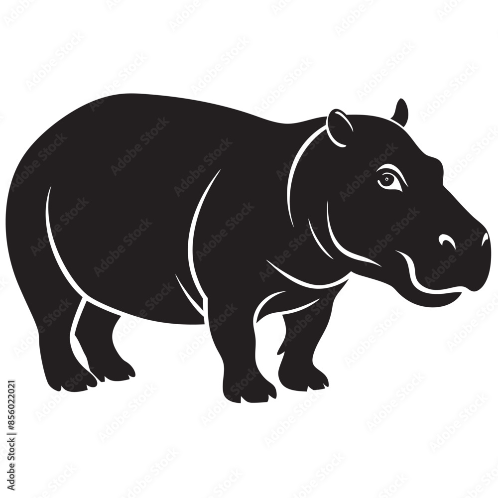 Fototapeta premium illustration of a hippopotamus