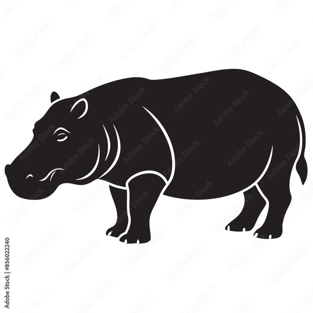 Fototapeta premium illustration of a hippopotamus