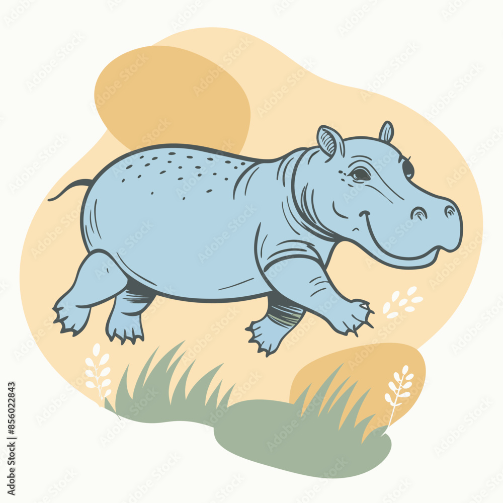 Obraz premium illustration of a hippopotamus