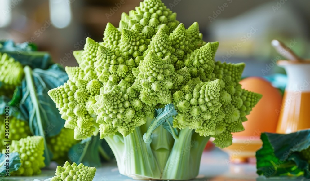 Beautiful fractal patterns in a head of Romanesco broccoli Beautiful fractal patterns in a head of Romanesco broccoli
